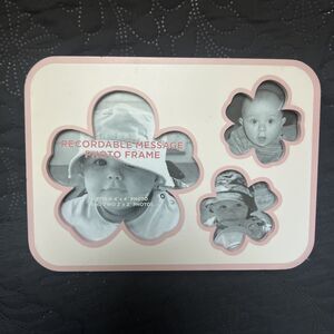 Bath & Body Works 4 x 4 Recordable Message Picture Photo Frame White & Pink Deco